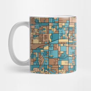 Arlington Map Pattern in Mid Century Pastel Mug